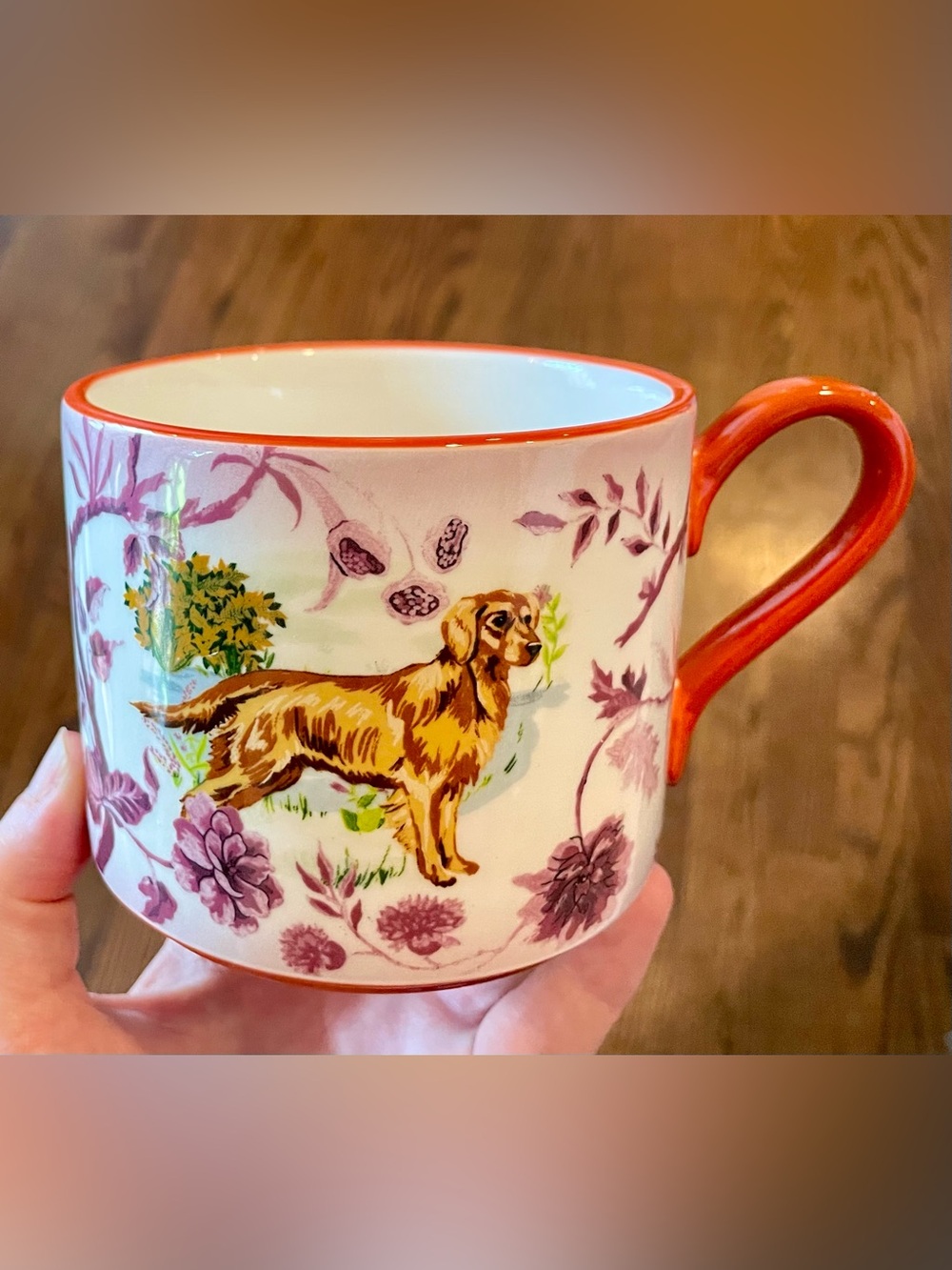 Anthropologie Golden Retriever Mug Portobello Stoneware